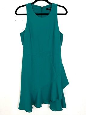 Banana Republic Green‎ Dress Layered Ruffle Hem 6 Small